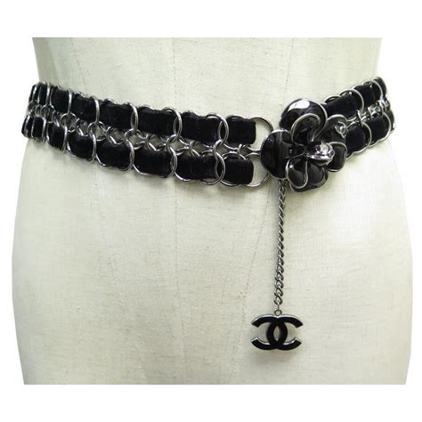 chanel black velvet belt with camellias|chanel fashion company.